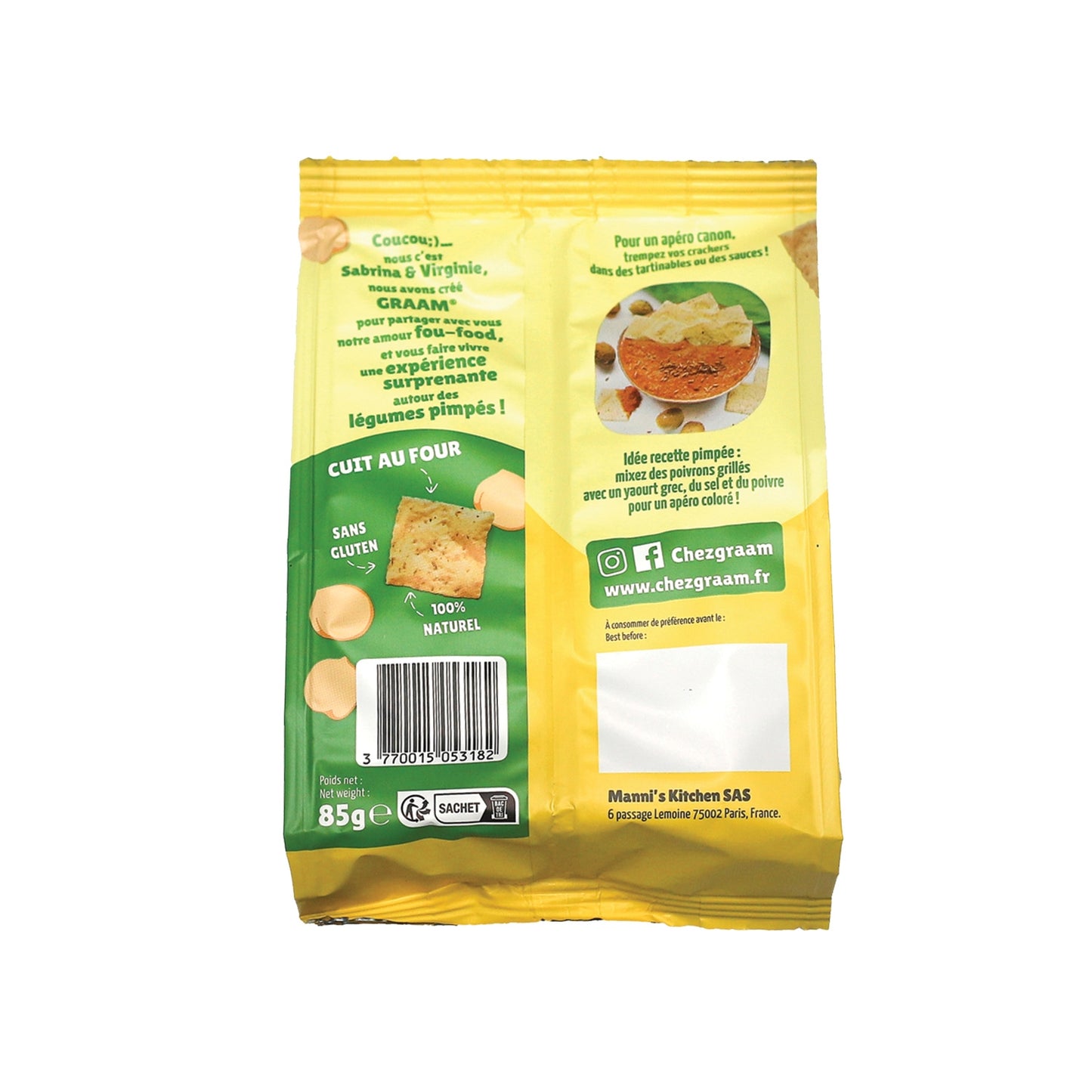 Crackers aux Légumes Pois Chiche & Romarin GRAAM