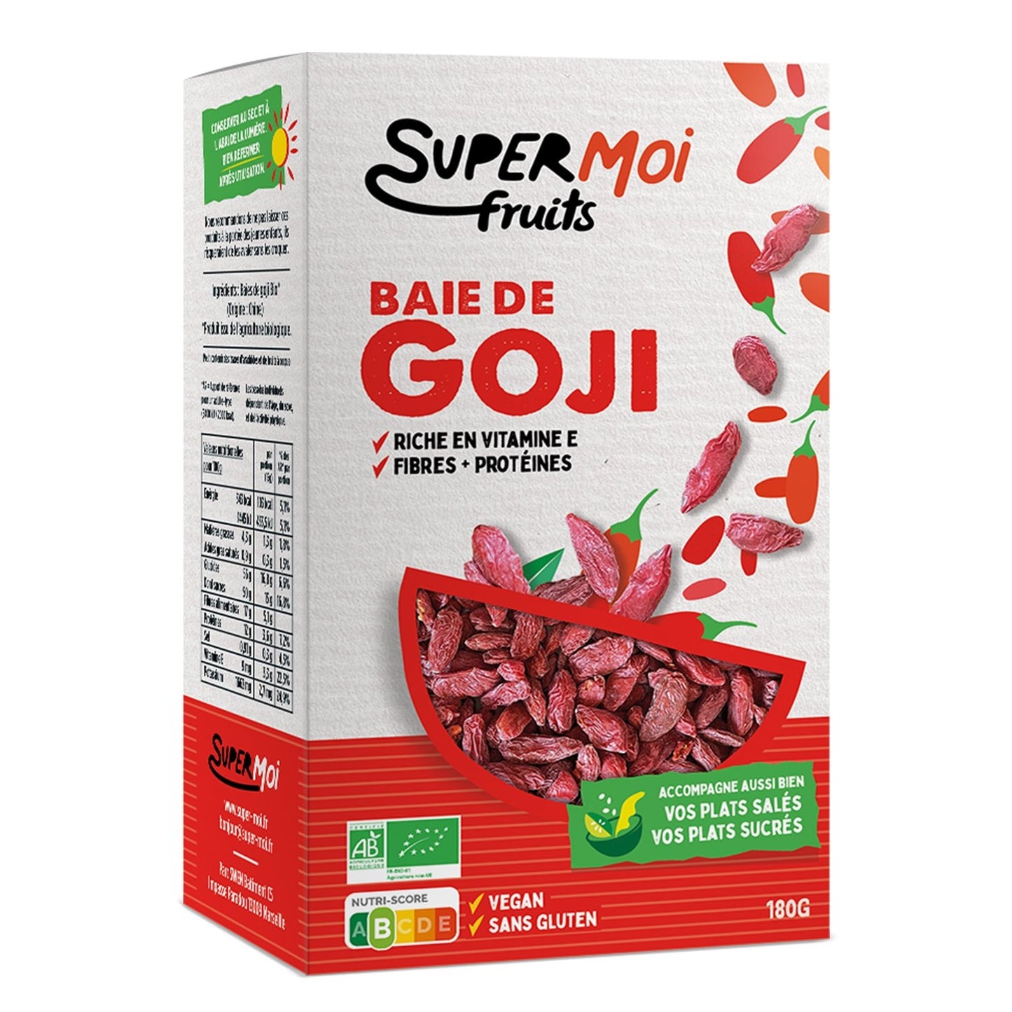 Baie de Goji Bio SUPERME la boîte de 180g