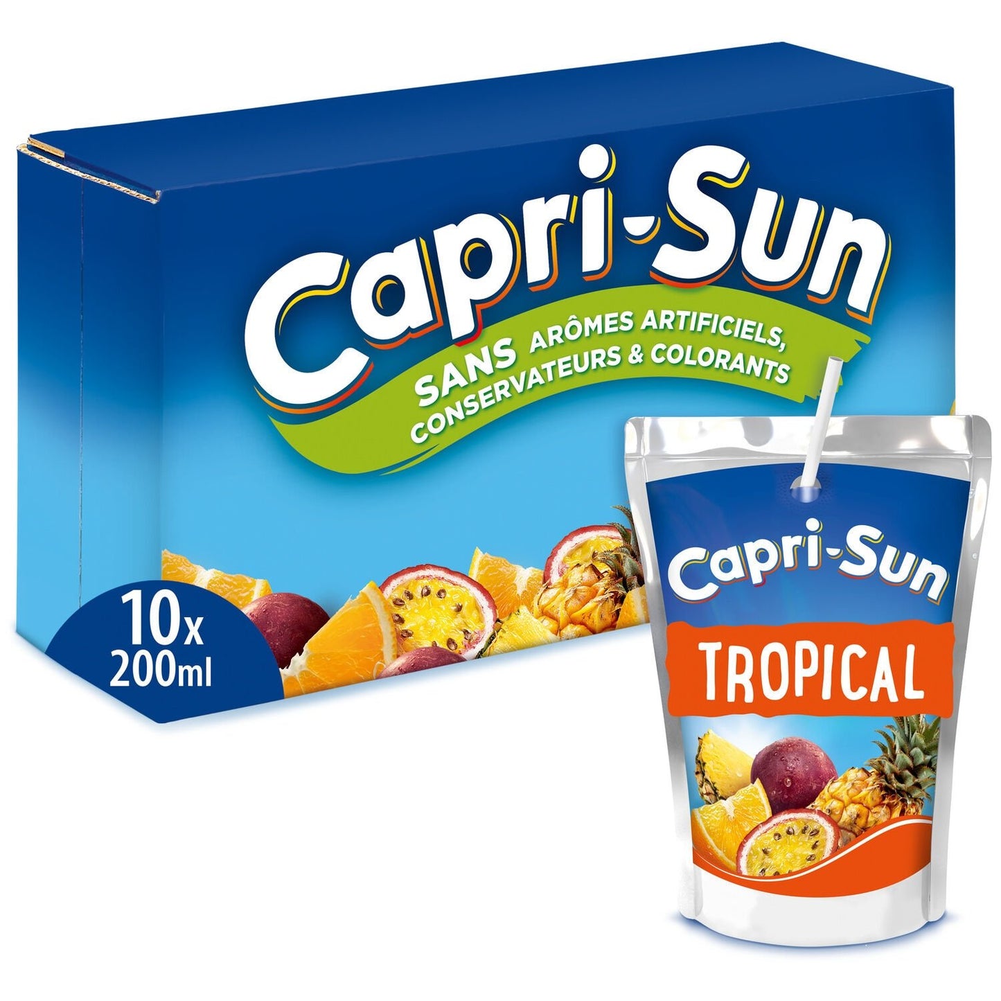 Boisson aux Fruits Tropical CAPRI-SUN le pack de 10 poches de 20cL