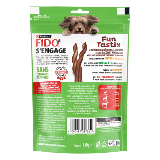 Fun Tastix FIDO Leckerlis für ausgewachsene Hunde mit Speck und Käse