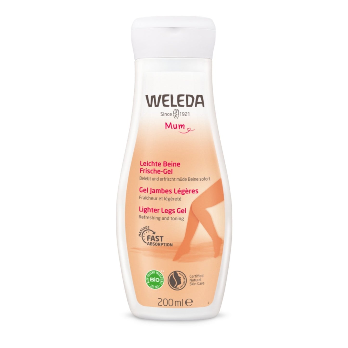 Gel Jambes Légères Rafraîchissant et Tonifiant WELEDA le flacon de 200mL