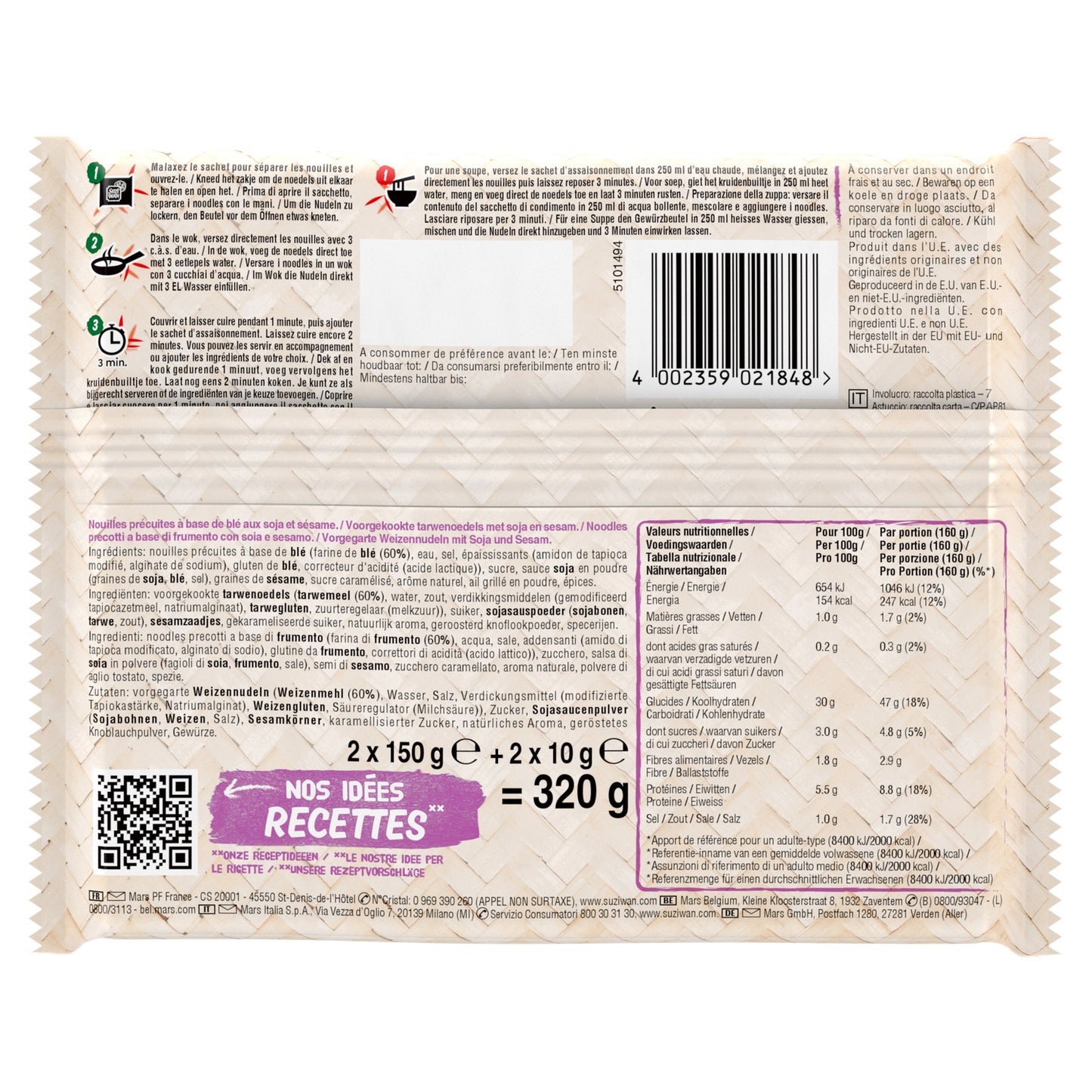 Nouilles Udon Saveur Soja Sésame SUZI WAN