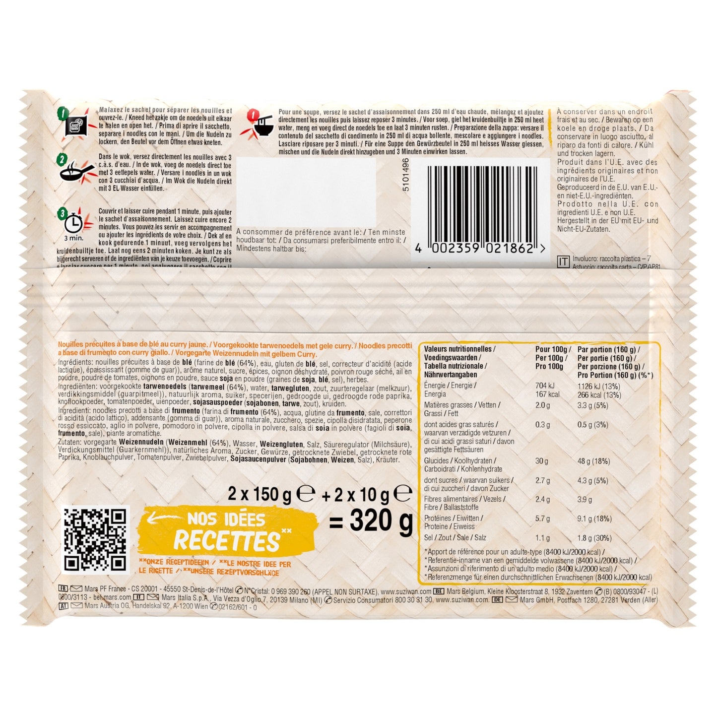 Nouilles Ramen Saveur Curry Jaune SUZI WAN