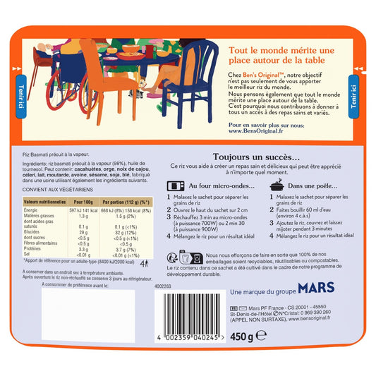 Riz Micro Ondable Basmati BEN'S ORIGINAL