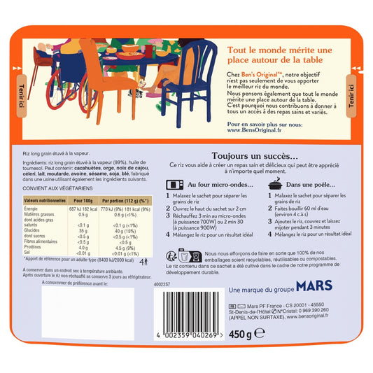 Riz Micro Ondable Long Grain BEN'S ORIGINAL