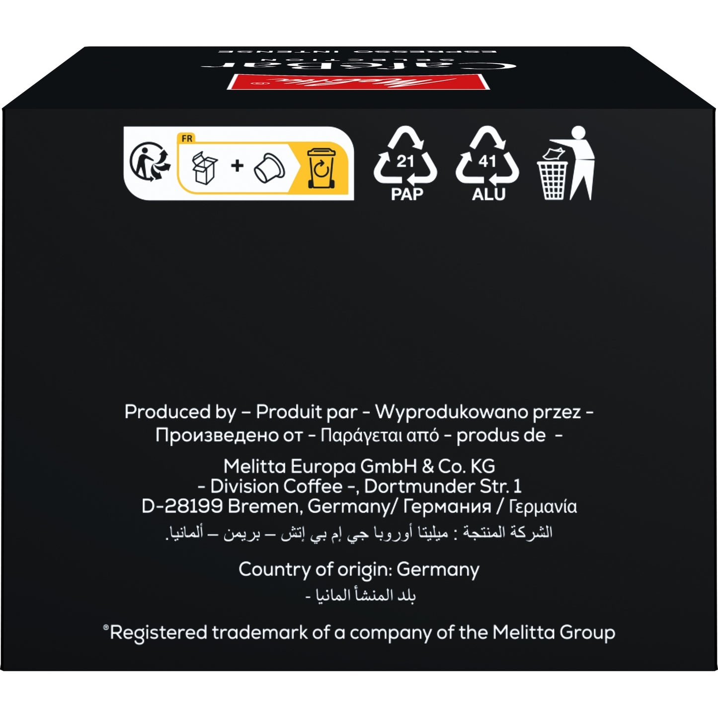 Café Capsules Expresso Intense Intensité 9 Compatible Nespresso MELITTA