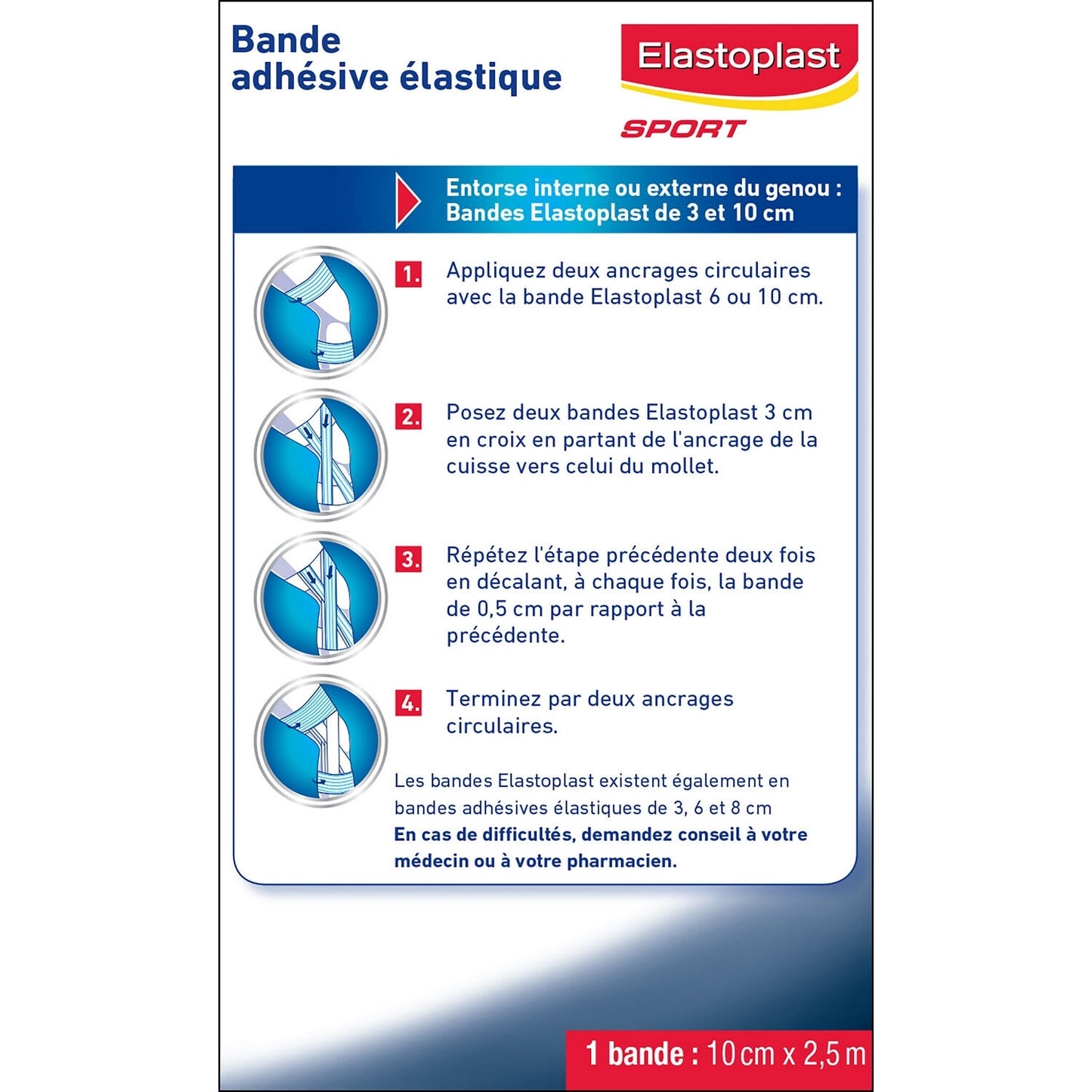 Bande Adhésive Elastique Hypoallergénique 10x2, 5 Cm Sport ELASTOPLAST