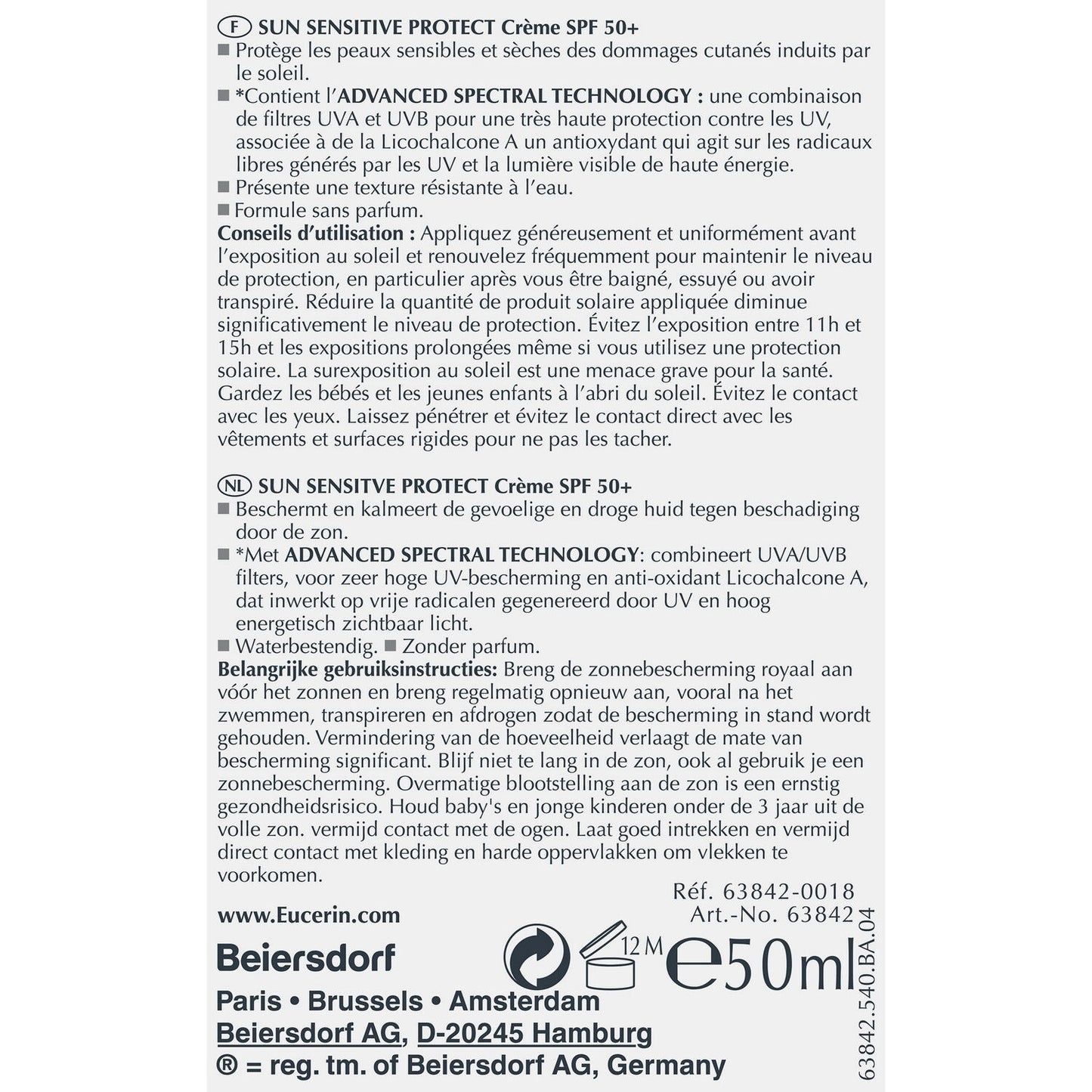 Eucerin Sonnenschutz mit sehr hohem Schutz für normale und trockene Haut, LSF 50+