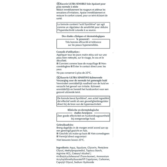 EUCERIN Ultra Sensitive Creme für normale bis Mischhaut