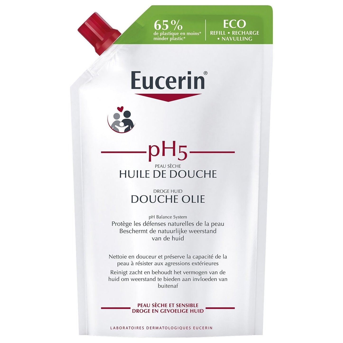 Huile de Douche Peaux Sèches et Sensibles Ph5 EUCERIN la recharge de 400mL