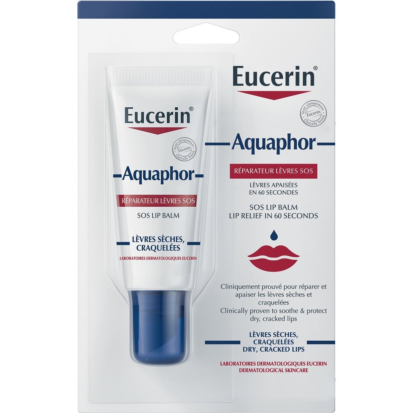 Soin des Lèvres Réparateur Sèches et Craquelées Aquaphor EUCERIN le tube de 10mL