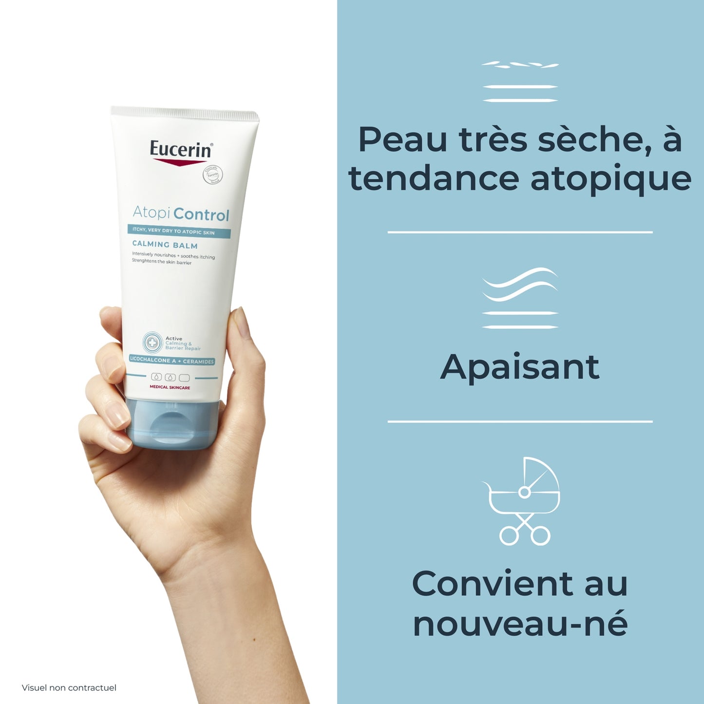 Baume Corps Peaux Atopiques Sèches et Sensibles Irritations et Démangeaisons Apaisant et Nourrissant Non Parfumé Atopi Control EUCERIN