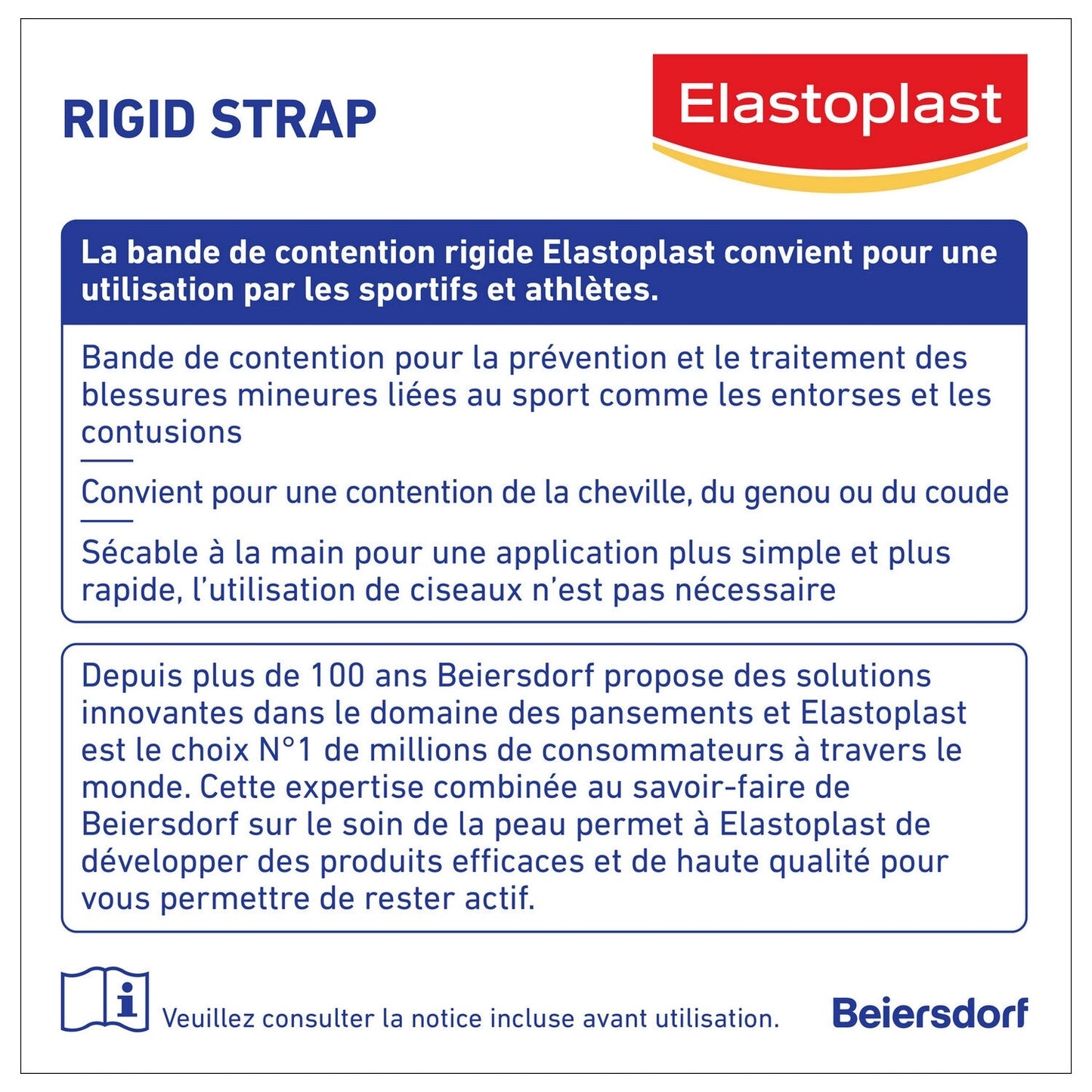 Bande Rigide Maintien Forte Adhésivité 3, 8 Cm Sport ELASTOPLAST