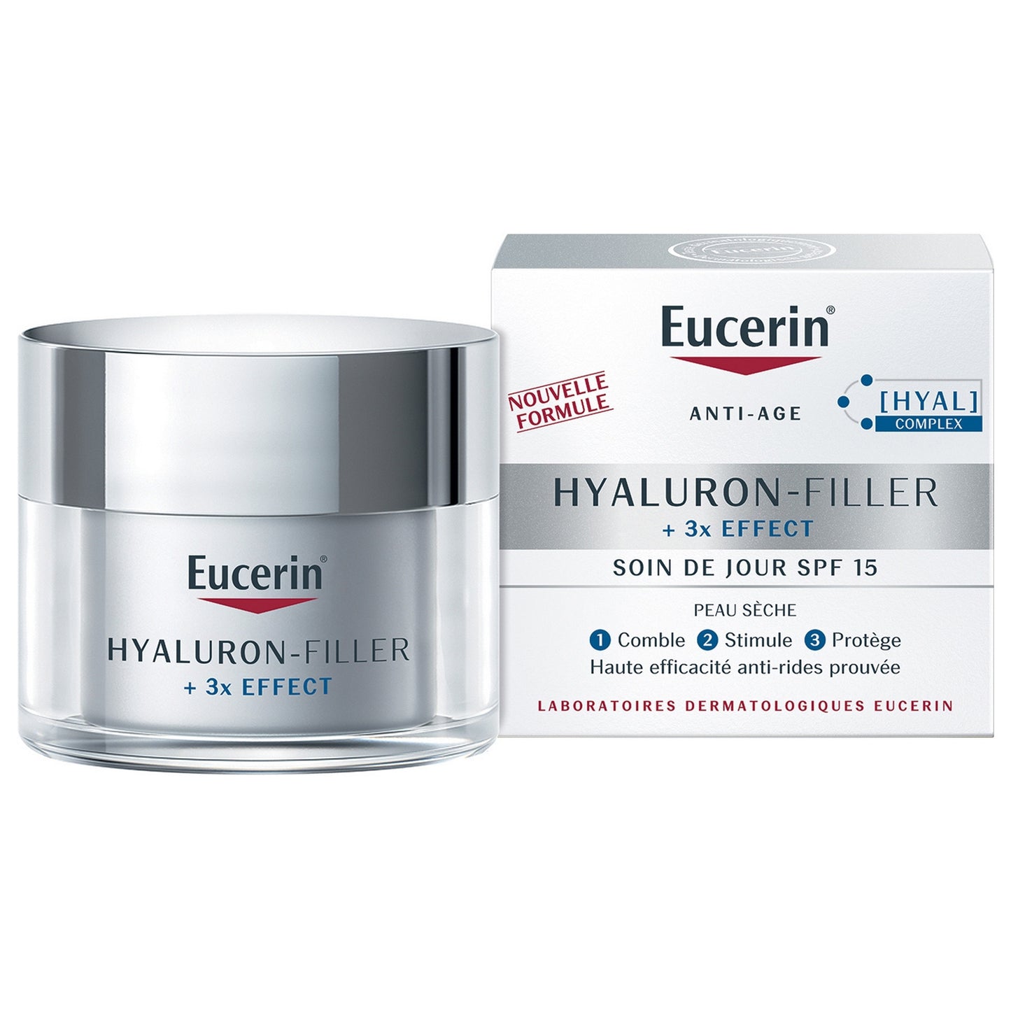 Soin Visage Hydratant Femme Peau Sèche Hyaluron-Filler Spf 15 EUCERIN