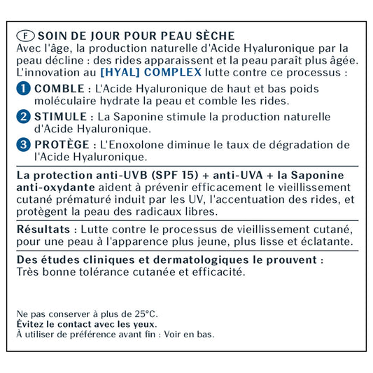 Soin Visage Hydratant Femme Peau Sèche Hyaluron-Filler Spf 15 EUCERIN