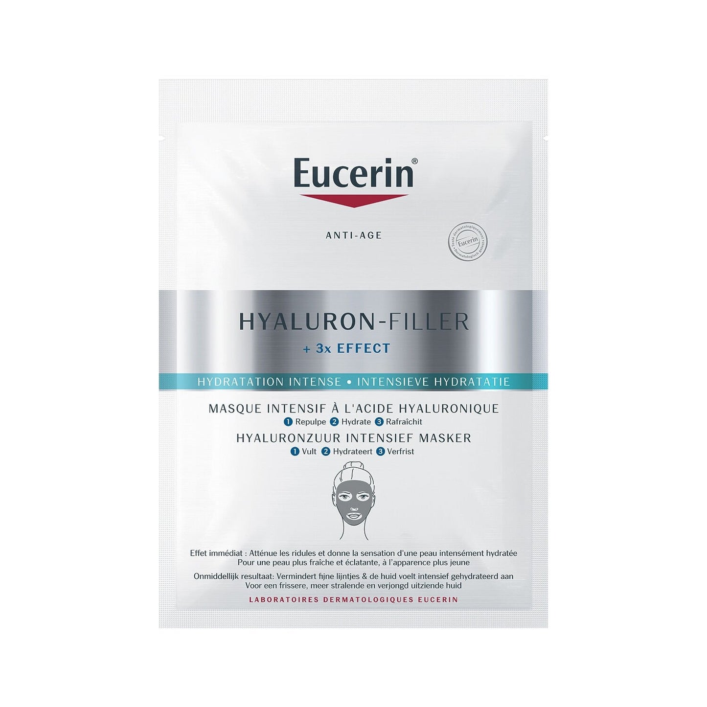 Masque Visage Anti-Âge Hydratation Intense Hyaluron-Filler 3x Effect EUCERIN le sachet
