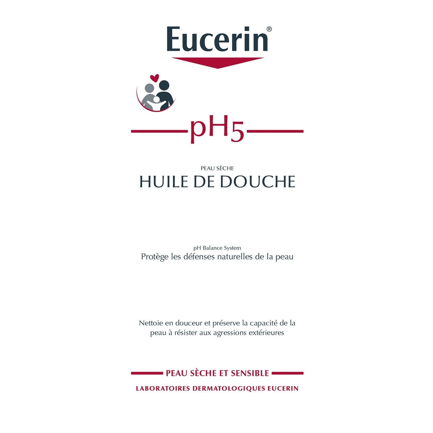 Huile de Douche Peaux Sèches et Sensibles Maintien du Ph Naturel Ph5 EUCERIN le flacon de 400mL