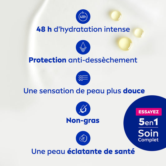 Lait Corps Nourrissant Peaux Très Sèches Huile d'Amande NIVEA