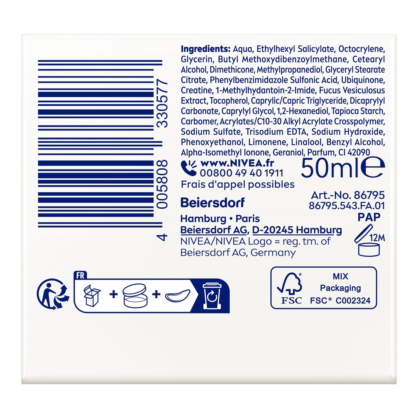 NIVEA Anti-Falten Tages-Gesichtscreme für fettige Mischhaut Q10 LSF15