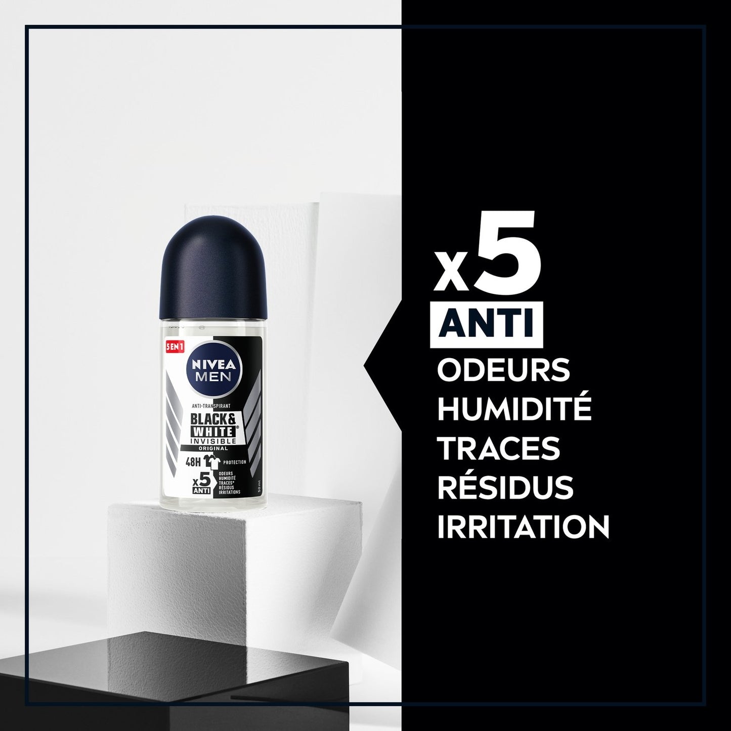 Déodorant Bille Homme Anti-Transpirant Black & White NIVEA MEN