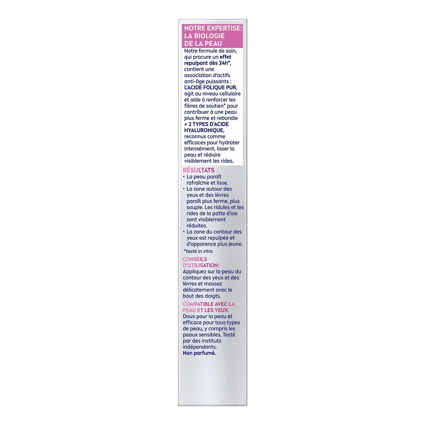 Crème Visage Contours Yeux et Lèvres Anti-âge Acide Hyaluronique Pur Cellular Expert Filler NIVEA