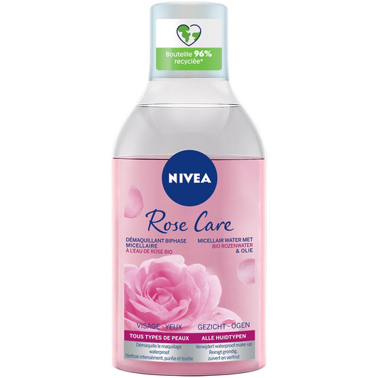 NIVEA Bi-Phase Mizellen-Make-up-Entferner mit Rosenwasser für alle Hauttypen