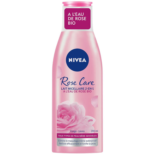 Lait Micellaire Démaquillant Rose Care Eau de Rose Bio NIVEA