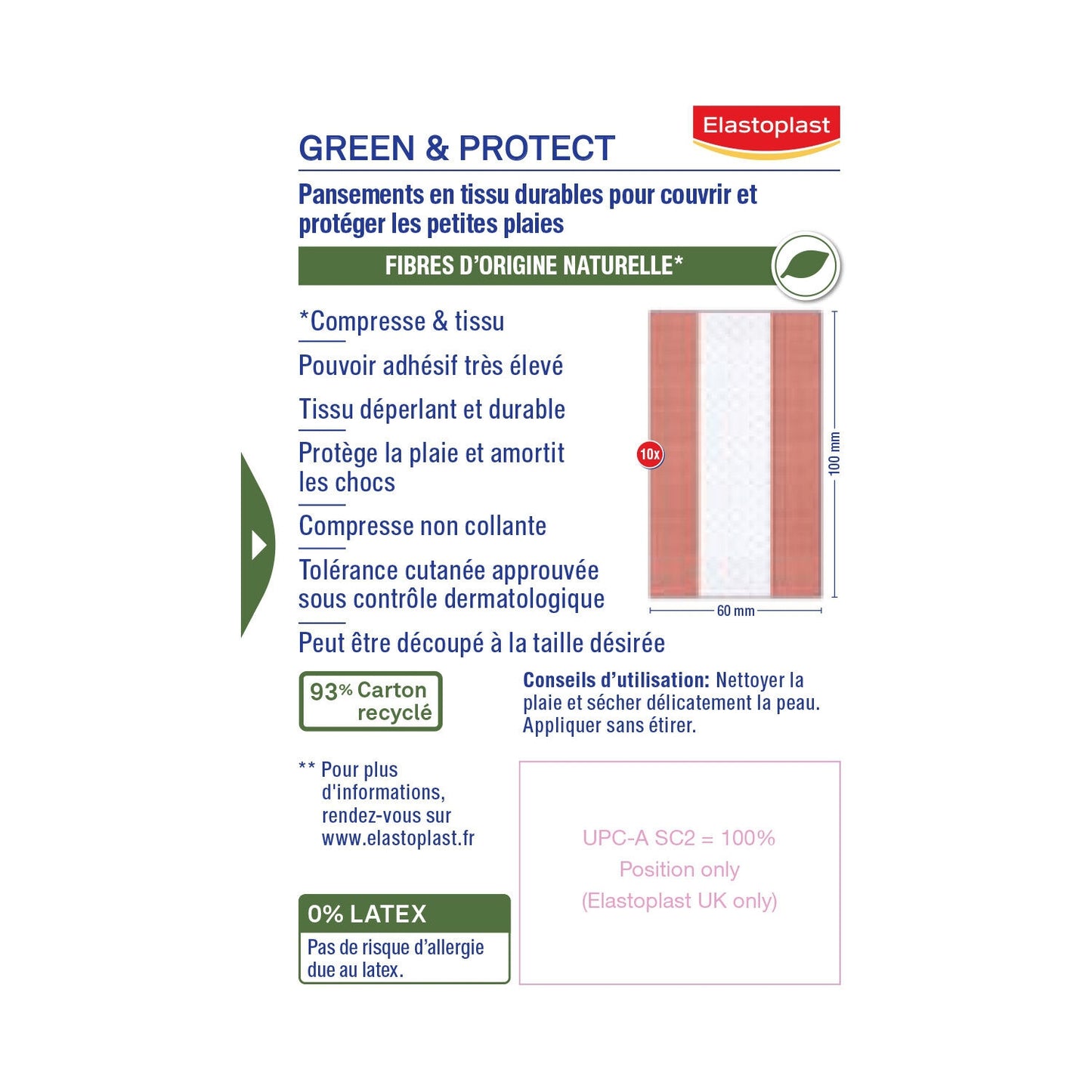 Pansements Green & Protect Adhésif Textile Durable à Découper ELASTOPLAST