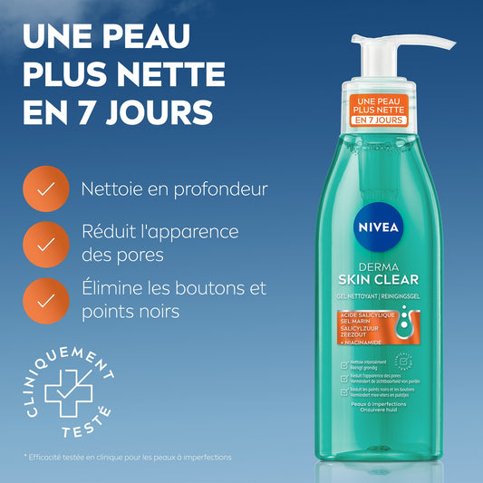 NIVEA Derma Niacinamide Gesichtsreinigungsgel für zu Unreinheiten neigende Haut