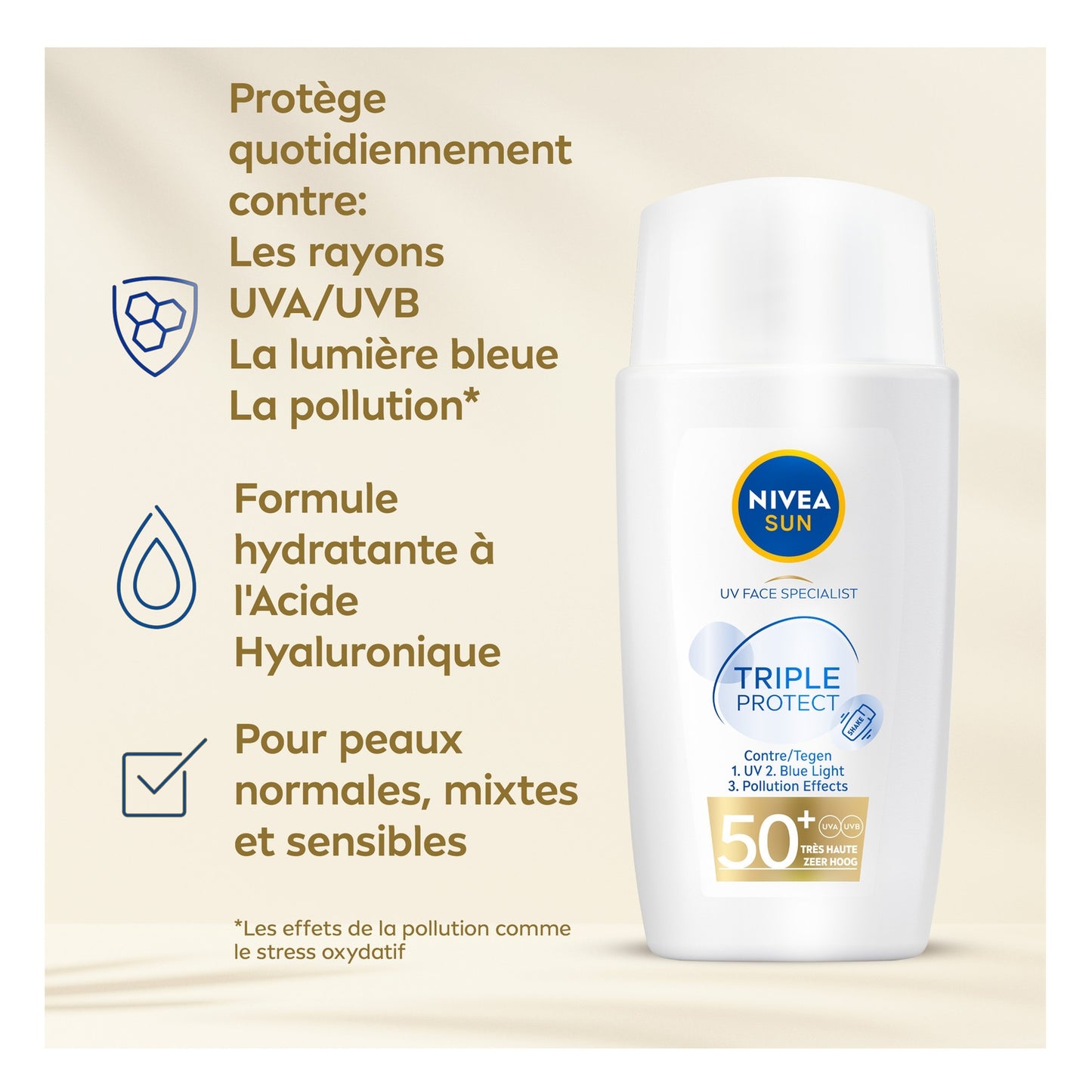 Crème Visage Solaire Anti-Taches Uv Fps 50+ NIVEA SUN