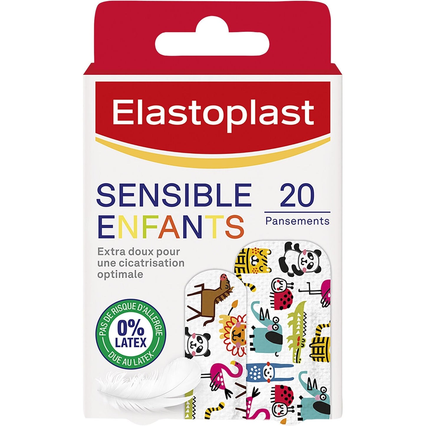 Pansements Sensibles Enfants Motifs Animaux Hypoallergéniques ELASTOPLAST la boîte de 20 pansements