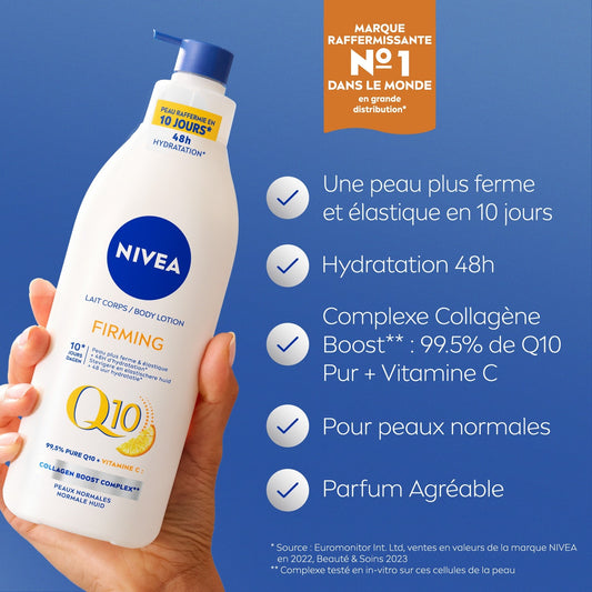 NIVEA 48h Feuchtigkeitsspendende Straffende Lotion Q10 Vitamin C Normale Haut