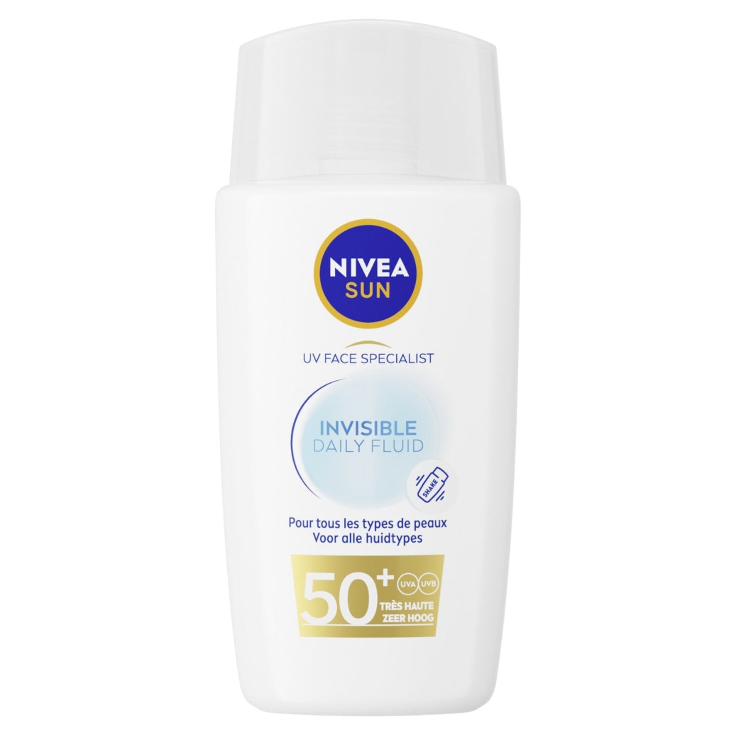 Crème Solaire Fluide Visage Spf 50+ Invisible Non-Grasse Non-Collant, Effet Mat Sun NIVEA le flacon de 40mL
