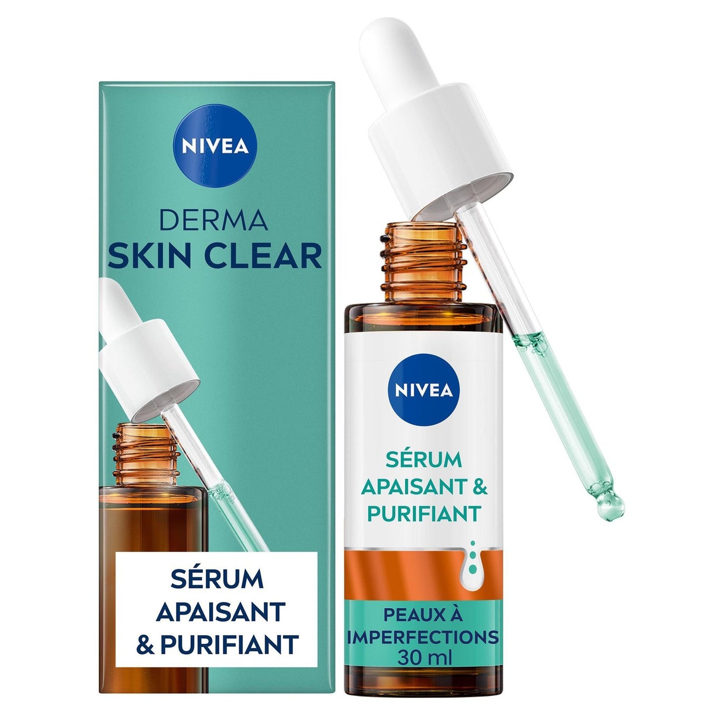 Soin Visage Derma Skin Clear à l'Acide Hyaluronique Pro Vitamine B5 Niacimide NIVEA le flacon de 30mL