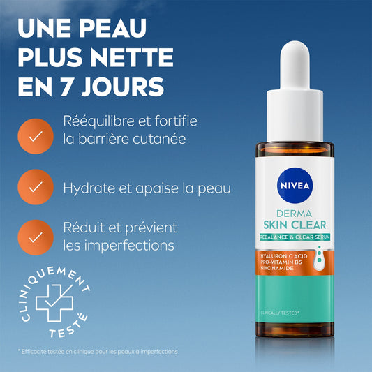 NIVEA Derma Skin Clear Gesichtsbehandlung mit Hyaluronsäure, Provitamin B5, Niacinamid
