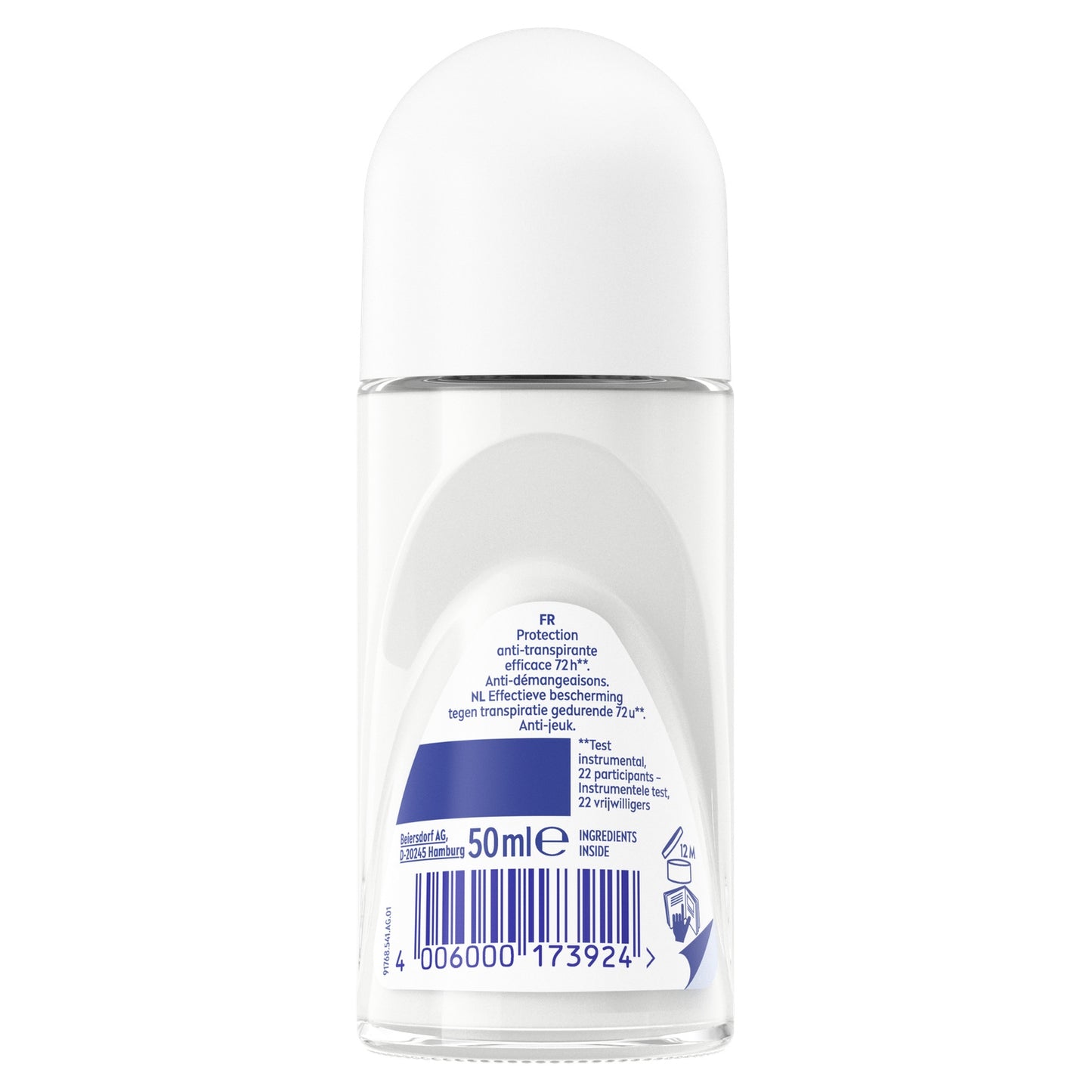 Déodorant Bille Anti-Transpirant 72h Derma Control Defend Pure Hyaluron Pro-Vitamine B5 Sans Alcool Sans Sels D'Aluminium Peaux Sensibles NIVEA