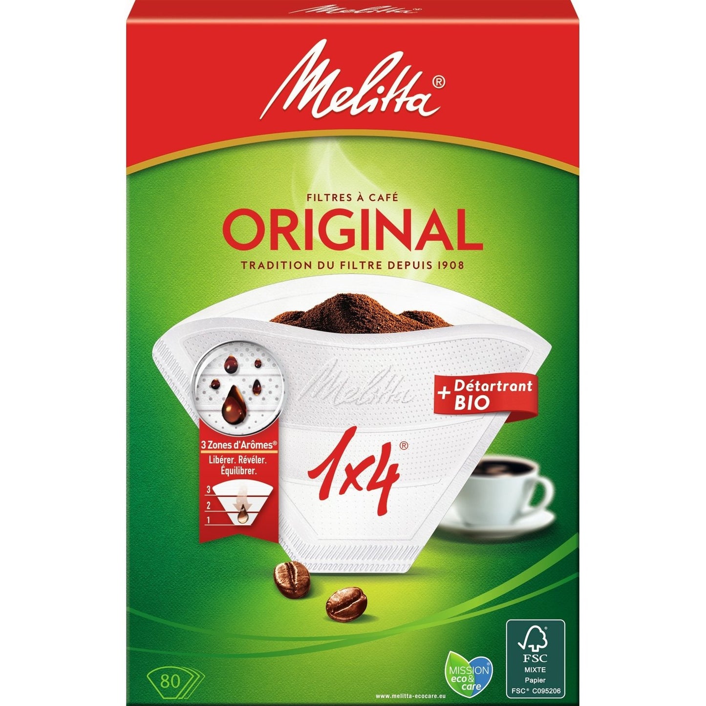 1x4 Coffee Filters + MELITTA Descaler
