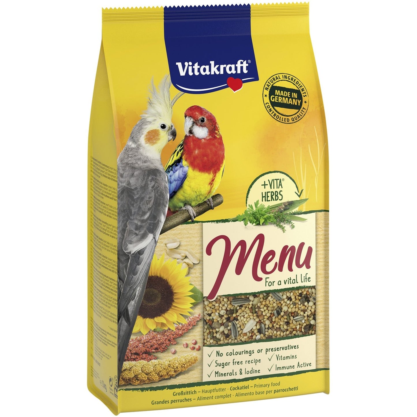 Aliment Graines Premium pour Grandes Perruches Menu VITAKRAFT