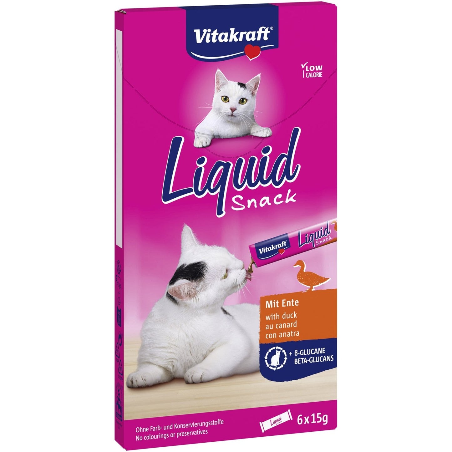 Friandises pour Chat Adulte Canard Beta-Glucanes Liquid Snack VITAKRAFT la boite de 90g