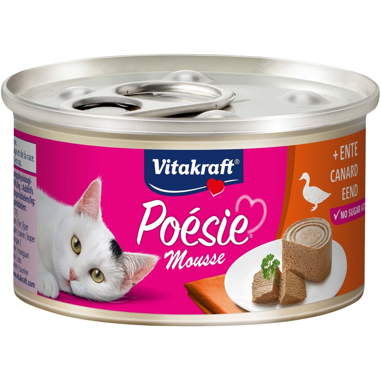 Pâtée pour Chat Adulte en Mousse Canard Poésie VITAKRAFT la boite de 85g