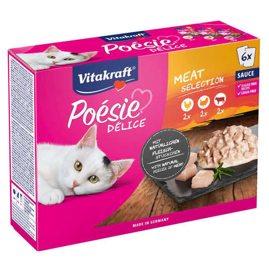 VITAKRAFT Adult Cat Food in Sauce with Chicken, Poultry & Beef