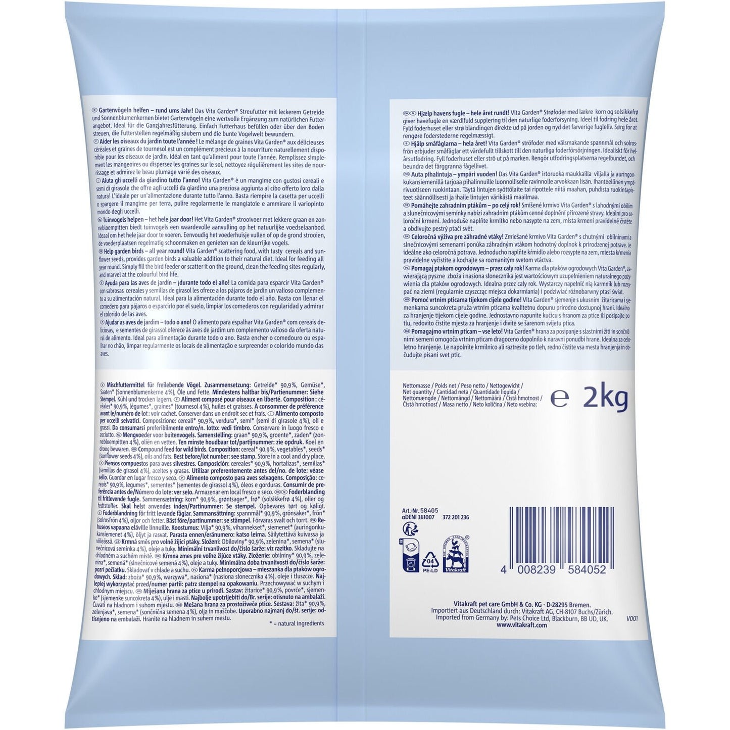 Aliment Graines Complet pour Oiseaux du Ciel Vita Garden Classic VITAKRAFT