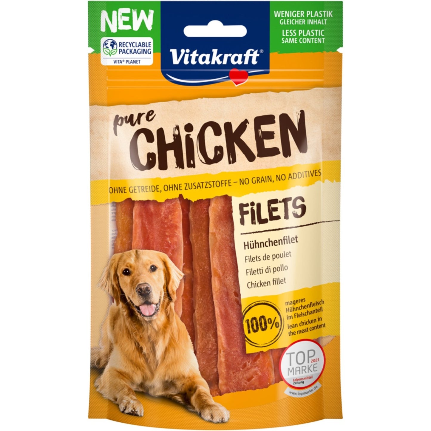 Friandises pour Chien Adulte Filet Poulet Pure Chicken VITAKRAFT le sachet de 80g