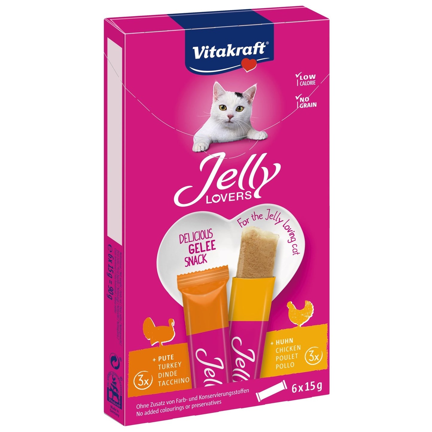 VITAKRAFT Jelly Lovers Leckerli für ausgewachsene Katzen mit Huhn und Truthahn