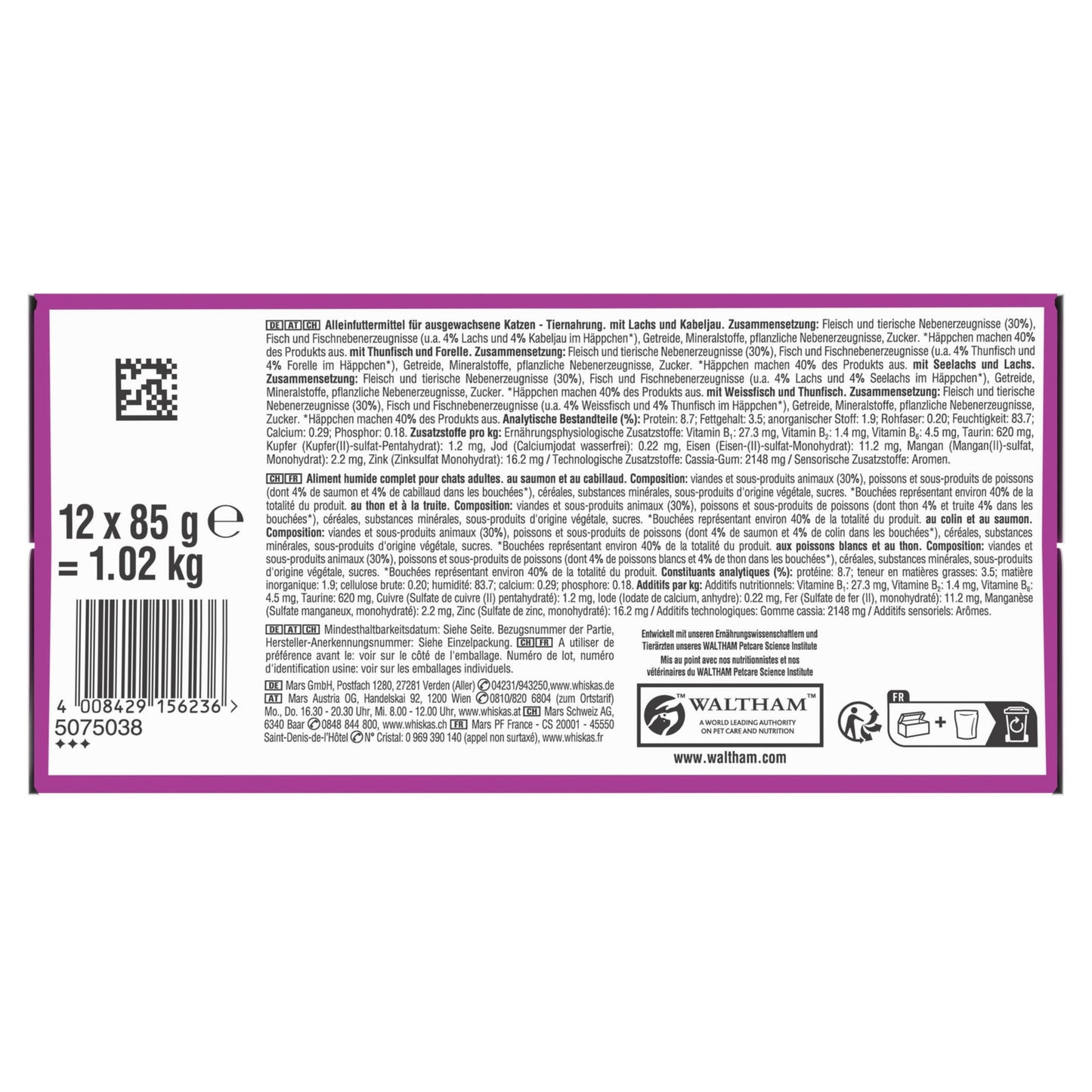 WHISKAS Ocean Selection Adult Cat Food in Jelly