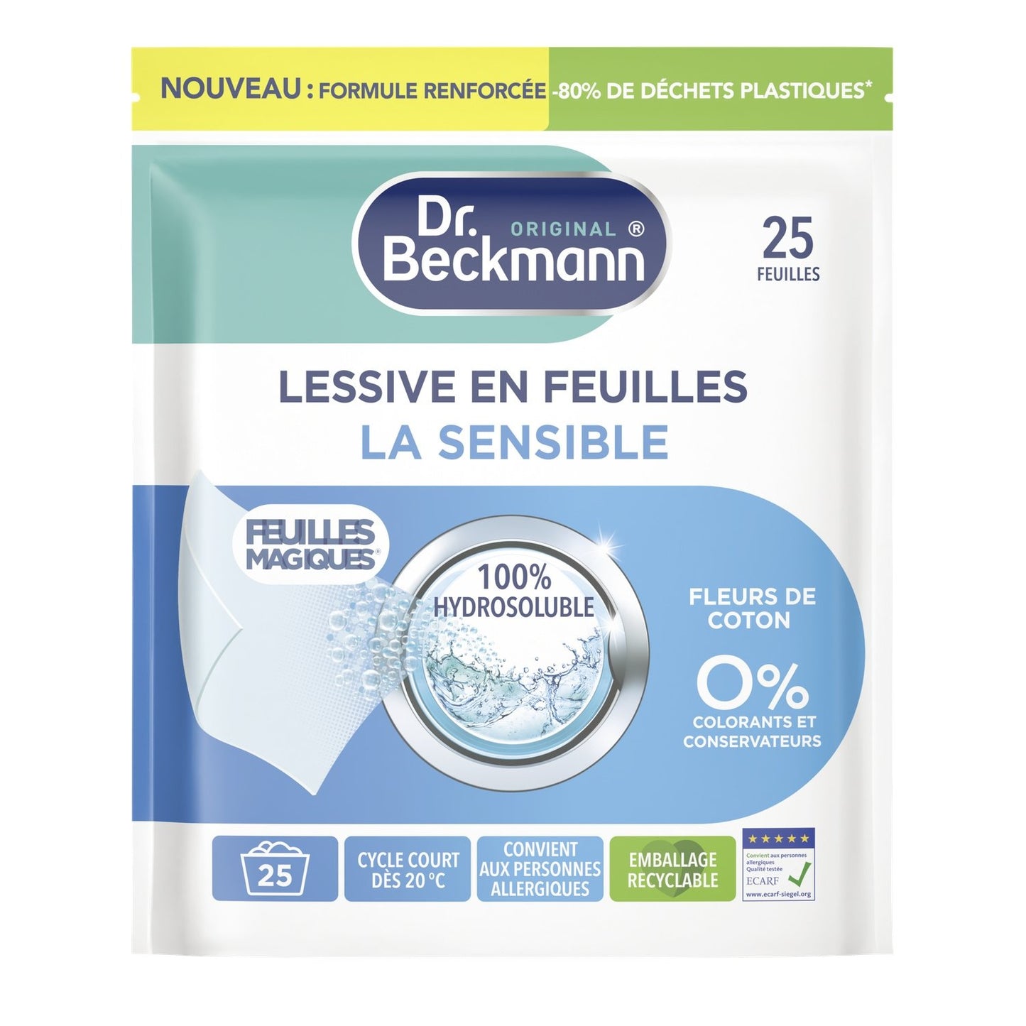 DR BECKMANN Sensitive Skin Laundry Detergent Sheets