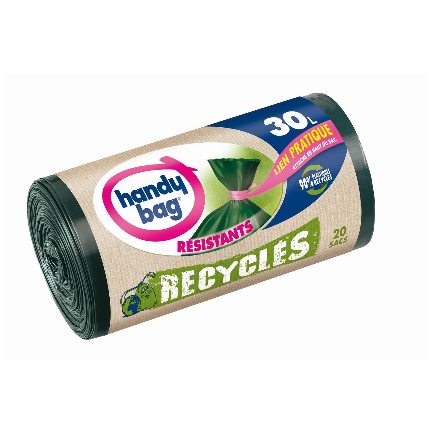 Sac Poubelle Résistants Recyclés 30L HANDY BAG