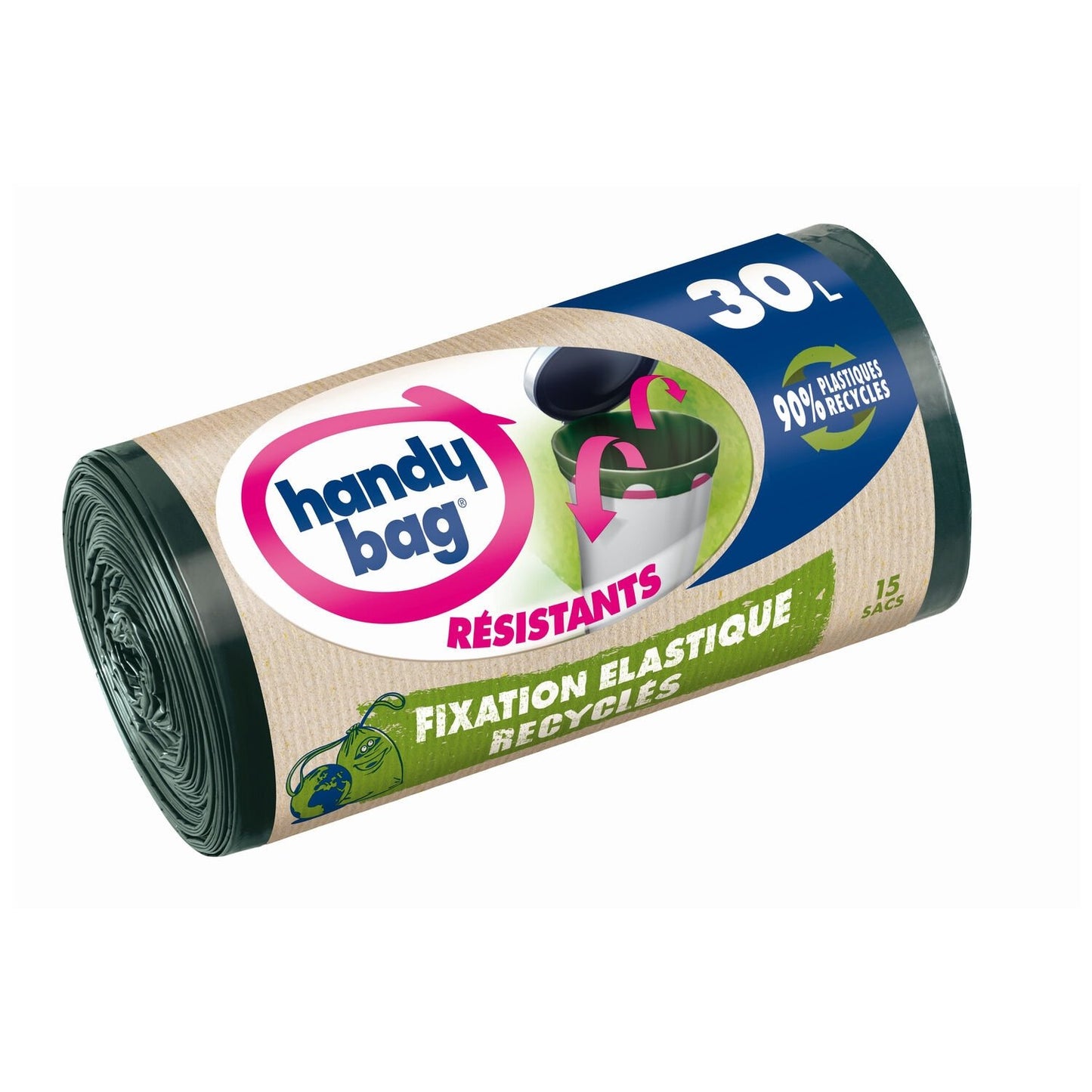 Sac Poubelle Recyclés Résistants 30L HANDY BAG