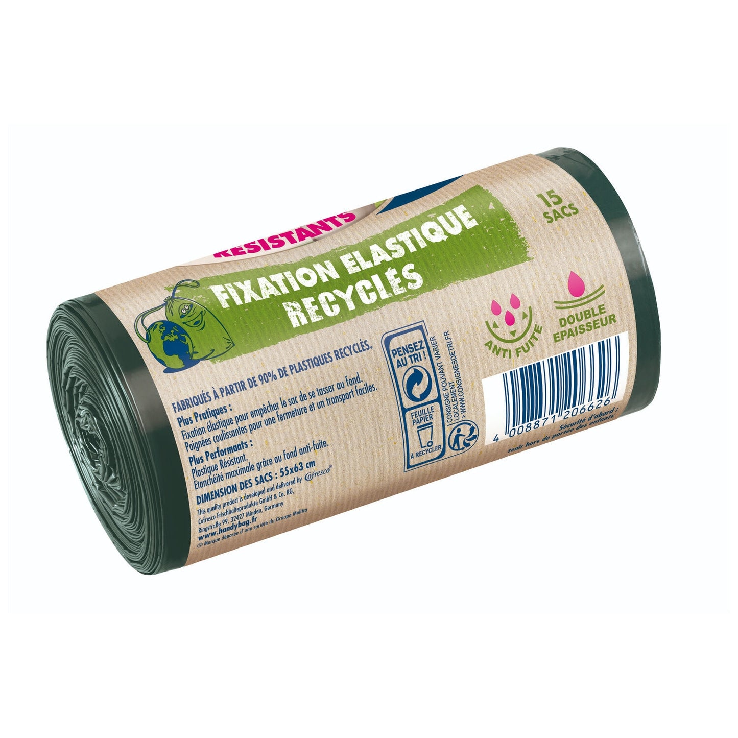 Sac Poubelle Recyclés Résistants 30L HANDY BAG