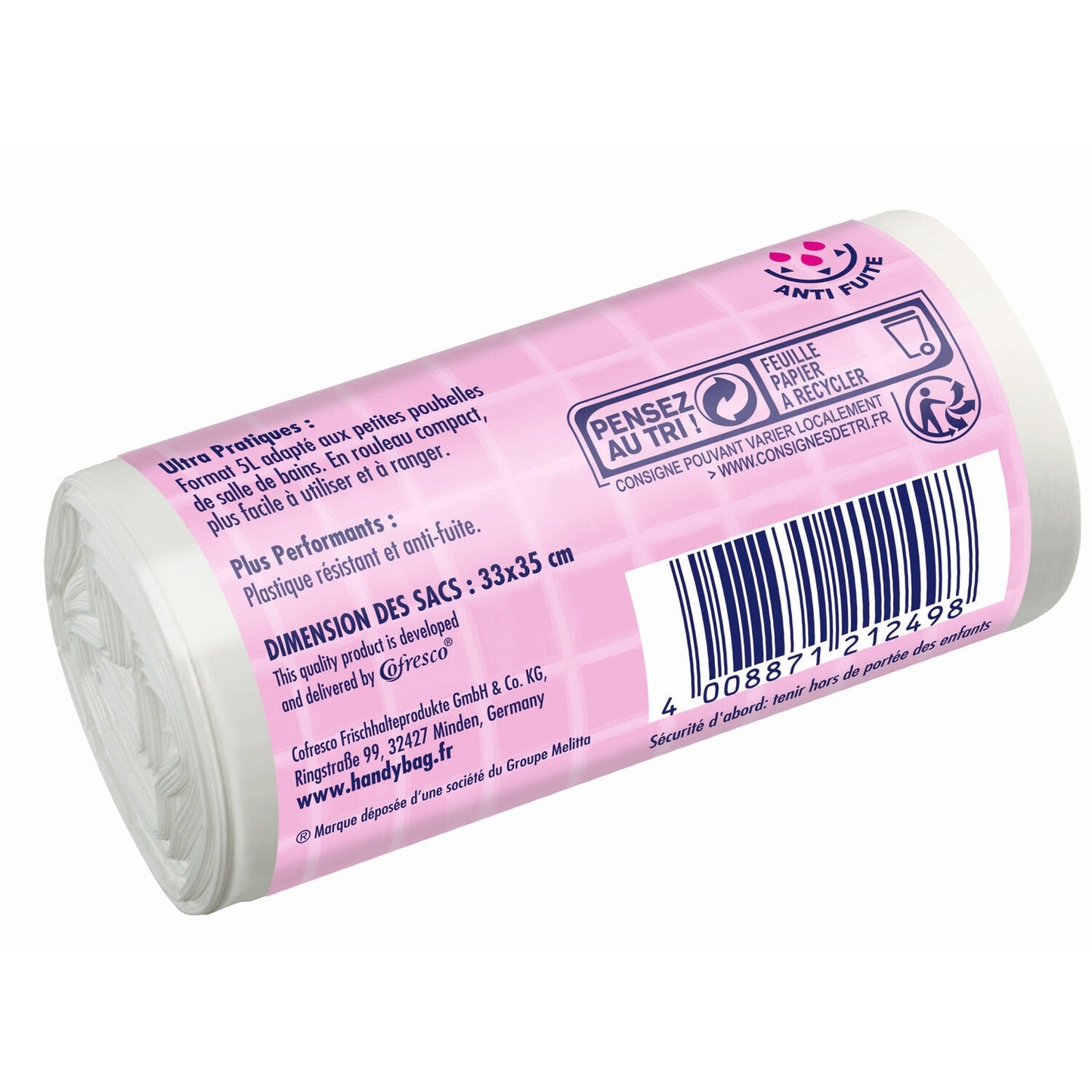 5L Bathroom Bin Bag with Ties HANDY BAG